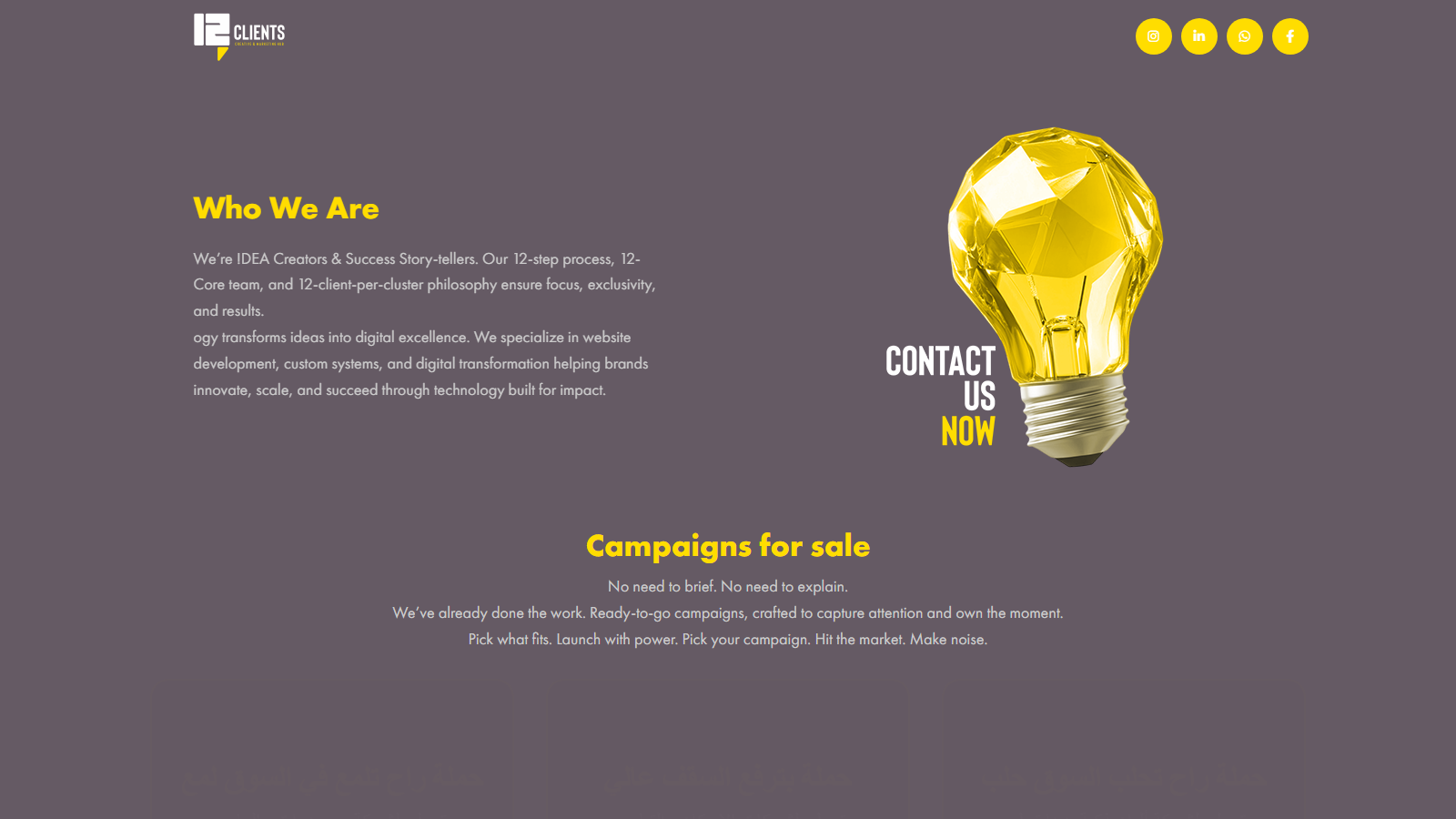 12Clients Campaigns project interface
