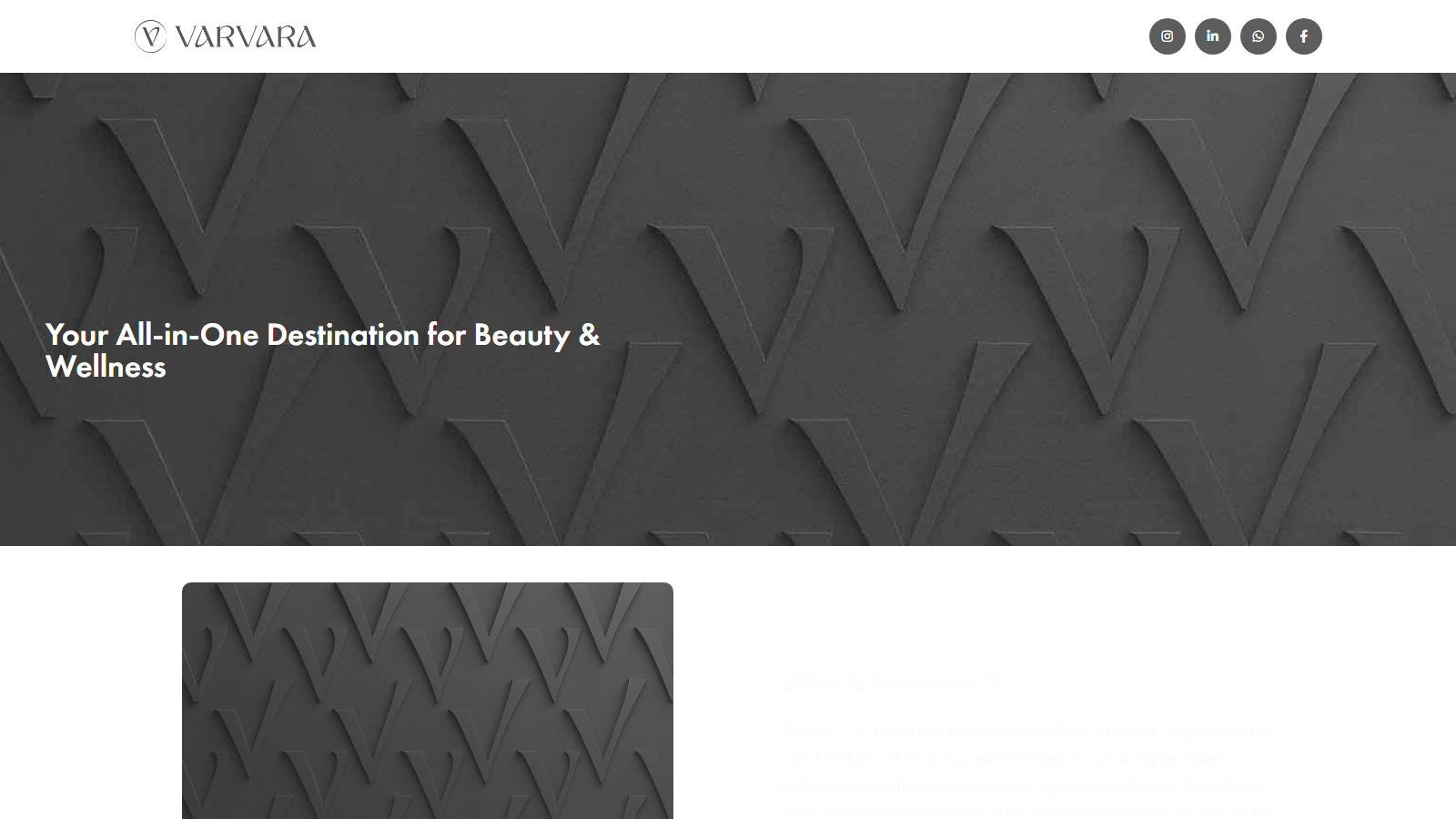 Varvara Beauty Center Website project interface